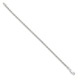 925 White Gold 2.75 mm Rope Chain Anklet, Polished