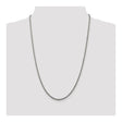 925 White Gold 2.75 mm Rope Chain Necklace, Polished