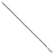 925 White Gold 2.75 mm Rope Chain Anklet, Polished