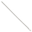 925 White Gold 3.2 mm Rope Chain Bracelet, Polished