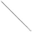 925 White Gold 3.2 mm Rope Chain Bracelet, Polished