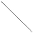 925 White Gold 3.75 mm Rope Chain Anklet, Polished