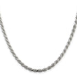 925 White Gold 4.25 mm Rope Chain Necklace, Polished