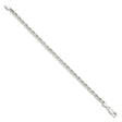 925 White Gold 4.25 mm Rope Chain Anklet, Polished