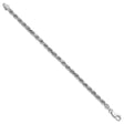 925 White Gold 4.25 mm Rope Chain Bracelet, Polished