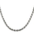 925 White Gold 4.6 mm Rope Chain Necklace, Polished