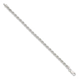 925 White Gold 4.6 mm Rope Chain Bracelet, Polished