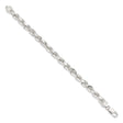 925 White Gold 6.5 mm Rope Chain Bracelet, Polished