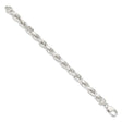 925 White Gold 7.8 mm Rope Chain Anklet, Polished