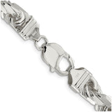 925 White Gold 9 mm Rope Chain Necklace, Polished alternate angle