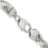 925 White Gold 9 mm Rope Chain Necklace, Polished alternate angle