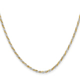 925 White Gold 1.85 mm Rope Chain Necklace, Polished
