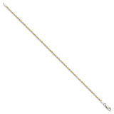925 White Gold 1.85 mm Rope Chain Bracelet, Polished