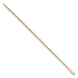 925 White Gold 2.5 mm Rope Chain Bracelet, Polished