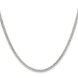 925 White Gold 3 mm Curb Chain Necklace, Polished