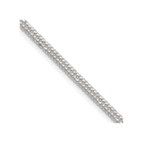 925 White Gold 3 mm Curb Chain Necklace, Polished detail view