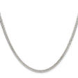 925 White Gold 3 mm Curb Chain Necklace, Polished