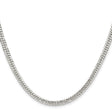 925 White Gold 3.9 mm Curb Chain Necklace, Polished