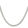 925 White Gold 3.9 mm Curb Chain Necklace, Polished