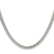925 White Gold 4.8 mm Curb Chain Necklace, Polished