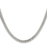 925 White Gold 4.8 mm Curb Chain Necklace, Polished