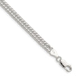 925 White Gold 4.8 mm Curb Chain Bracelet, Polished shown for scale