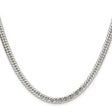 925 White Gold 4.8 mm Curb Chain Necklace, Polished