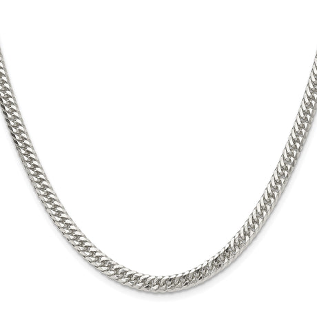 925 White Gold 4.8 mm Curb Chain Necklace, Polished