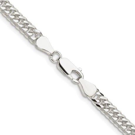 925 White Gold 4.8 mm Curb Chain Necklace, Polished alternate angle