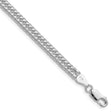 925 White Gold 4.8 mm Curb Chain Bracelet, Polished shown for scale