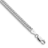 925 White Gold 4.8 mm Curb Chain Necklace, Polished detail view