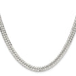 925 White Gold 5.7 mm Curb Chain Necklace, Polished