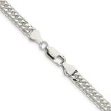 925 White Gold 5.7 mm Curb Chain Necklace, Polished alternate angle