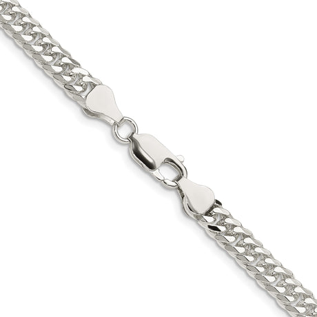925 White Gold 5.7 mm Curb Chain Necklace, Polished alternate angle
