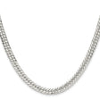 925 White Gold 5.7 mm Curb Chain Necklace, Polished