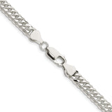 925 White Gold 5.7 mm Curb Chain Necklace, Polished alternate angle