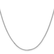 925 White Gold 1.3 mm Polished Chain Necklace