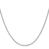 925 White Gold 1.3 mm Polished Chain Necklace