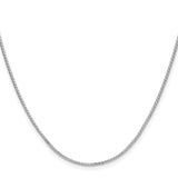 925 White Gold 1.3 mm Polished Chain Necklace