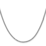925 White Gold 2 mm Polished Chain Necklace