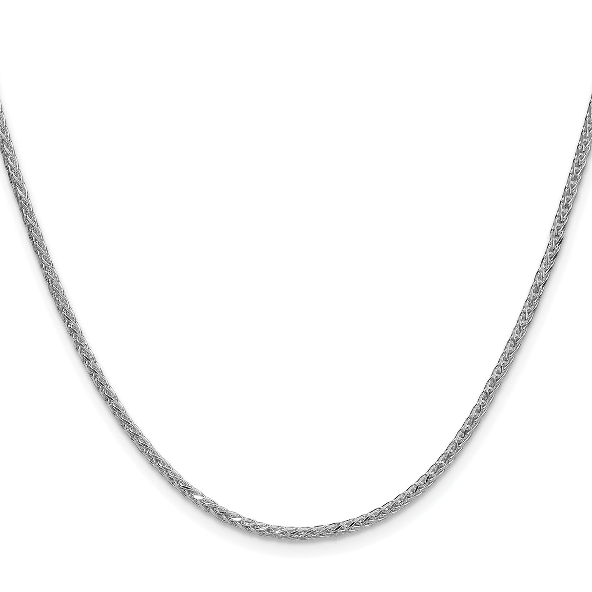 925 White Gold 2 mm Polished Chain Necklace