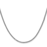 925 White Gold 2 mm Polished Chain Necklace