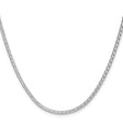 925 White Gold 2.5 mm Polished Chain Necklace