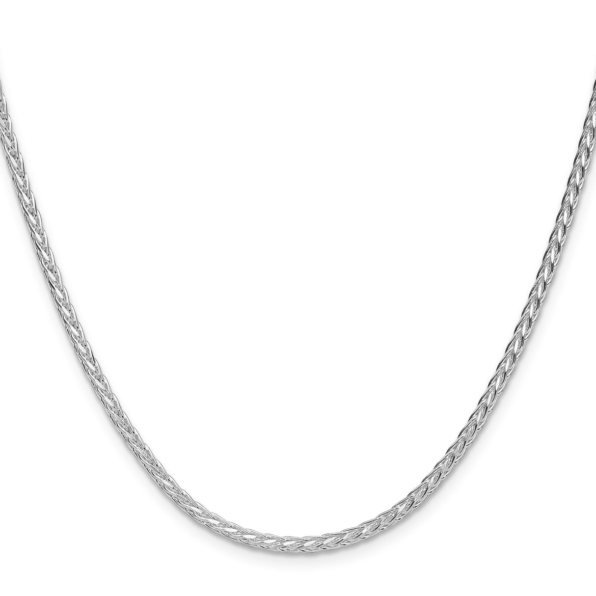 925 White Gold 2.5 mm Polished Chain Necklace