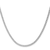 925 White Gold 2.5 mm Polished Chain Necklace