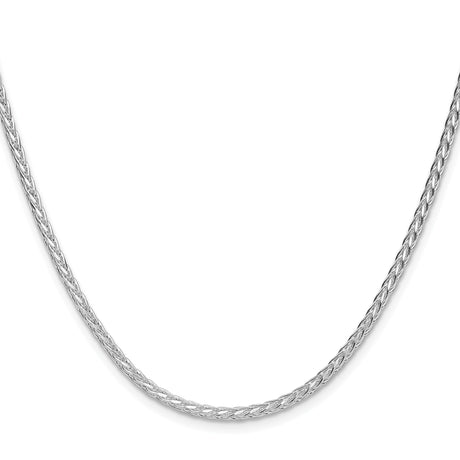 925 White Gold 2.5 mm Polished Chain Necklace
