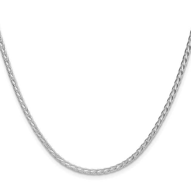 925 White Gold 2.5 mm Polished Chain Necklace