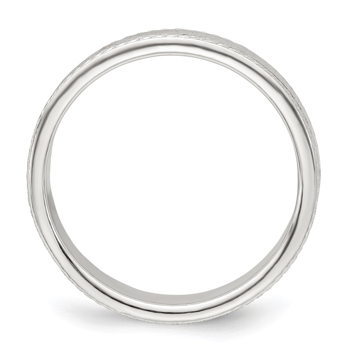Sterling Silver Milgrain, Flat wedding band ring alternate angle