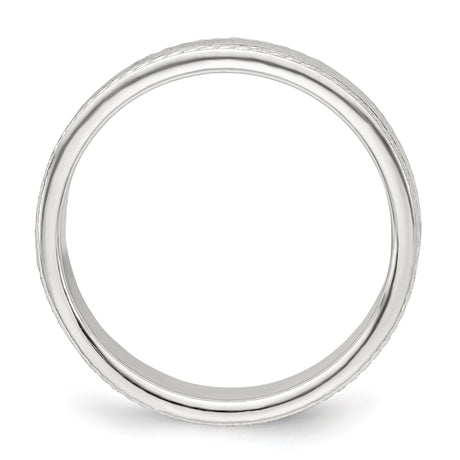 Sterling Silver Milgrain, Flat wedding band ring alternate angle