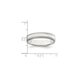 Sterling Silver Milgrain, Flat wedding band ring shown for scale